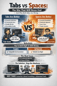 Tabs vs Spaces: The War That Will Never End (And Why Both Sides Are Wrong)